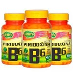 Ficha técnica e caractérísticas do produto Vitamina B6 (Piridoxina) - 3x 60 Cápsulas - Unilife