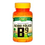 Ficha técnica e caractérísticas do produto Vitamina B9 Ácido Fólico 60 Cápsulas 500mg Unilife