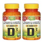 Ficha técnica e caractérísticas do produto Vitamina D3 2.000 Ui Colecalciferol 60 Cápsulas Unilife Kit 2 Unidades