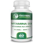 Ficha técnica e caractérísticas do produto Vitamina D3 10.000ui+ Vitamina K2 (mk-7) 200mcg 60 Cápsulas