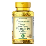 Ficha técnica e caractérísticas do produto Vitamina D3 10000iu 250mcg Puritans Pride - 200 Cápsulas