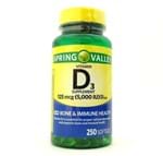Vitamina D3 Spring Valley 200 Cápsulas