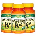 Ficha técnica e caractérísticas do produto Vitamina K2 Menaquinona 60 Capsulas de 500mg Kit com 3 - Unilife