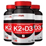 Ficha técnica e caractérísticas do produto Vitaminas K2 + D3 - 3 Unidades de 30 Cápsulas - Clinic Mais