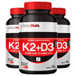 Ficha técnica e caractérísticas do produto Vitaminas K2 + D3 3 Unidades De 30 Cápsulas Clinic Mais