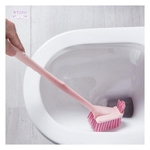 Ficha técnica e caractérísticas do produto WC escova de limpeza sem ângulo morto toalete banho escova parede punho longo pendurado escova de WC escova