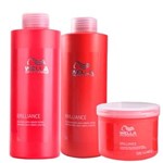 Wella Professionals Brilliance Combo Shampoo-Condicionador Litro e Máscara Grossos 500gr Wella Cosméticos