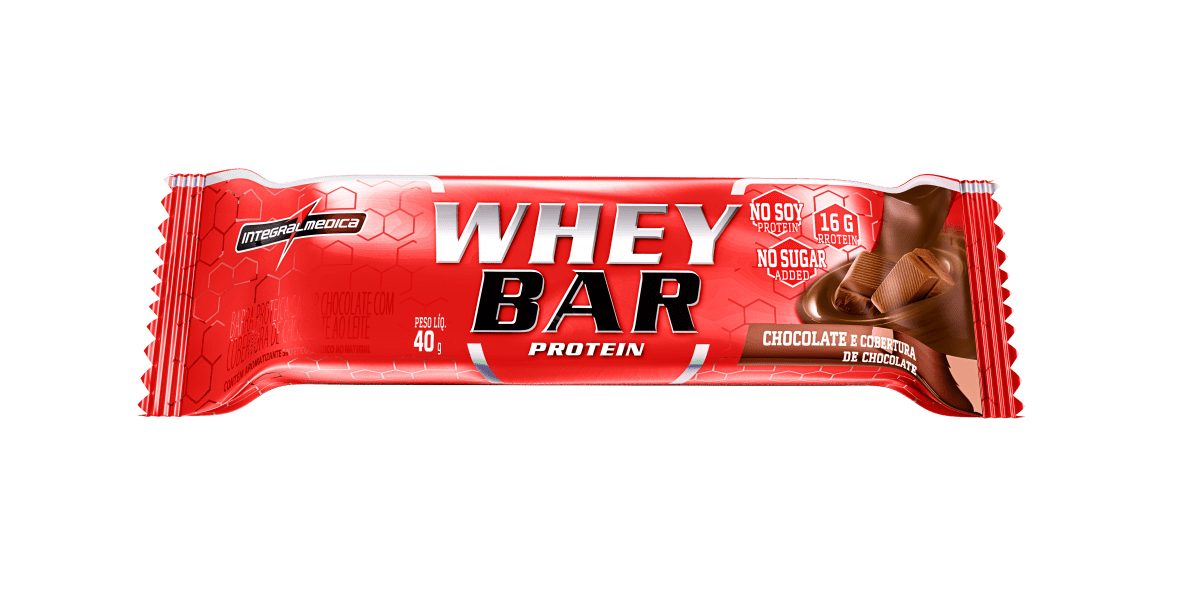 Ficha técnica e caractérísticas do produto Whey Bar Protein (Unidade-40g) IntegralMedica-Chocolate