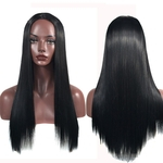 Ficha técnica e caractérísticas do produto Women Fashion Lady Long Straight Neat bang Hair Cosplay Party Wig