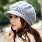 Ficha técnica e caractérísticas do produto Women Fashion Warm Imitation Rabbit Hair Knitting Hat for Winter Wear Redbey