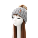 Ficha técnica e caractérísticas do produto Women Fashion Winter Adjustable Warm Wool Cap Casual Pompom Hat Cashmere Earmuffs Knitted Hat Beanie