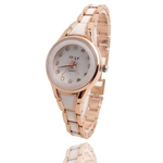 Ficha técnica e caractérísticas do produto Women Rose Gold Plated Bracelet Ceramic Dial Quartz Analog Wrist Watch WH