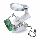 Ficha técnica e caractérísticas do produto 3X 4.5X desktop Lupa com 10 LED Light & jacaré lentes ópticas para uma soldadura de Detecção de Reparação (quente)