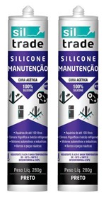 Ficha técnica e caractérísticas do produto 2 x SILICONE COLA SILTRADE MANUTENÇÃO PRETO - 280G SIL TRADE