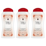 Ficha técnica e caractérísticas do produto 3x Talco Desodorante Anti-transpirante Tabu Perfumado Deixa Pele Protegida Cheirosa 100g Tradicional