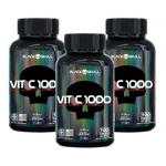Ficha técnica e caractérísticas do produto 3x Vitamina C Vit C 1000mg 100 Tabletes - Black Skull