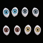 Ficha técnica e caractérísticas do produto 2x8 Pçs Oval Oco Volta Olhos De Plástico 6mm 4 Cores Para Boneca Máscara Diy Fazendo
