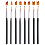 Ficha técnica e caractérísticas do produto 8 Pcs / set Acrílico unhas Arte francesa Brush Set Gel UV Polish 3D Pintura DIY Desenho Liner Pen Nail tools kit