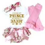 Ficha técnica e caractérísticas do produto 4pcs / set Baby Girl Jumpsuit Carta Padrão Jumpsuit + Floral Knowbot + Pé Tampa
