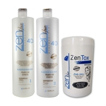 Escova Óleo De Coco Zen Hair + Zentox Matizador 3x1litro