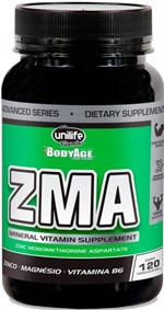 Ficha técnica e caractérísticas do produto ZMA 120 Cápsulas Unilife Zinco, Magnésio e Vitamina B6