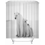 Ficha técnica e caractérísticas do produto Zoo Shower Curtain Branco Polar Bear On Ice Imprimir Para Cortina de Banho Duche